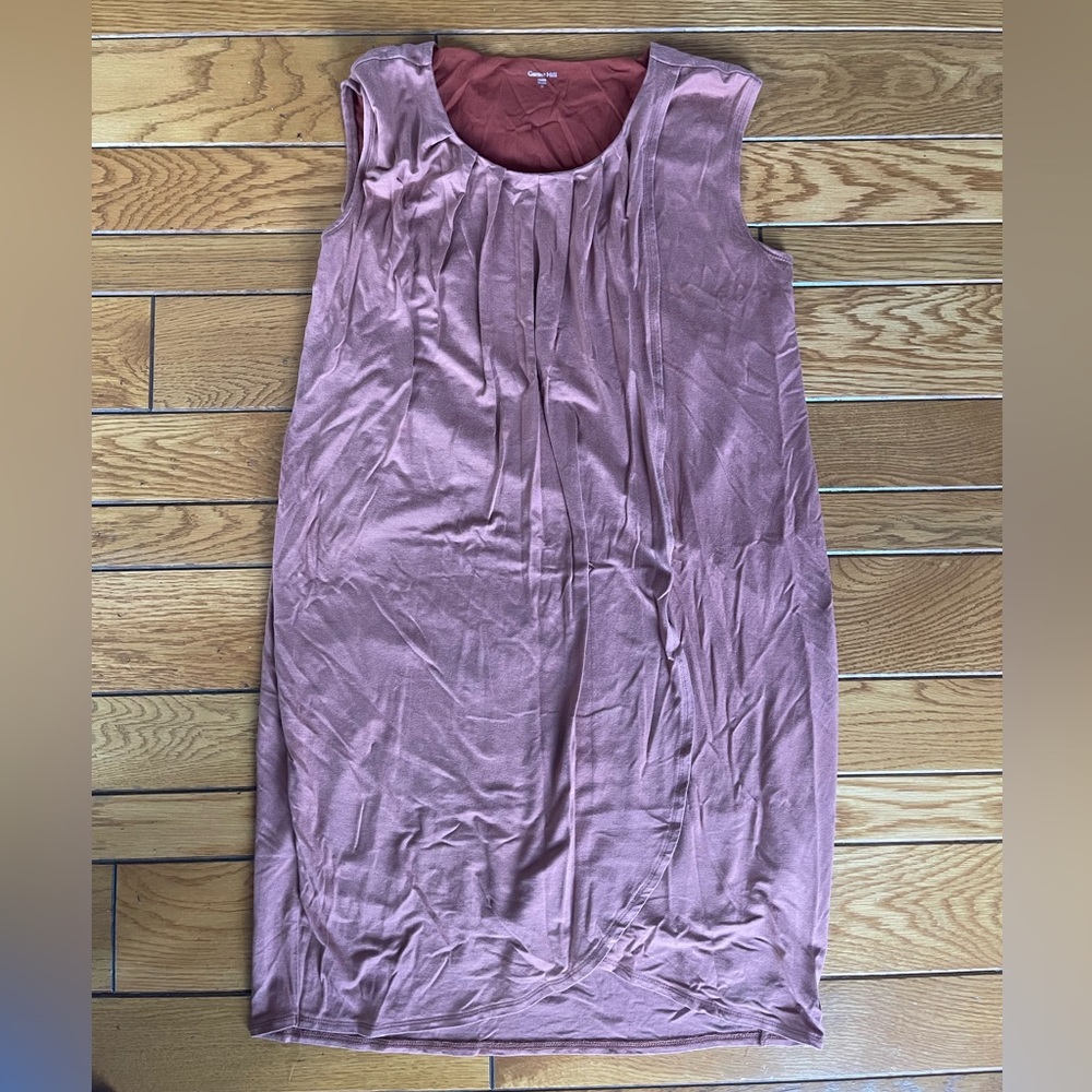 Garnet Hill Dusty Rose Sleeveless Midi Dress